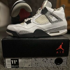 Jordan White Cement Gray Retro Basketball Sneakers Air Jordan 4